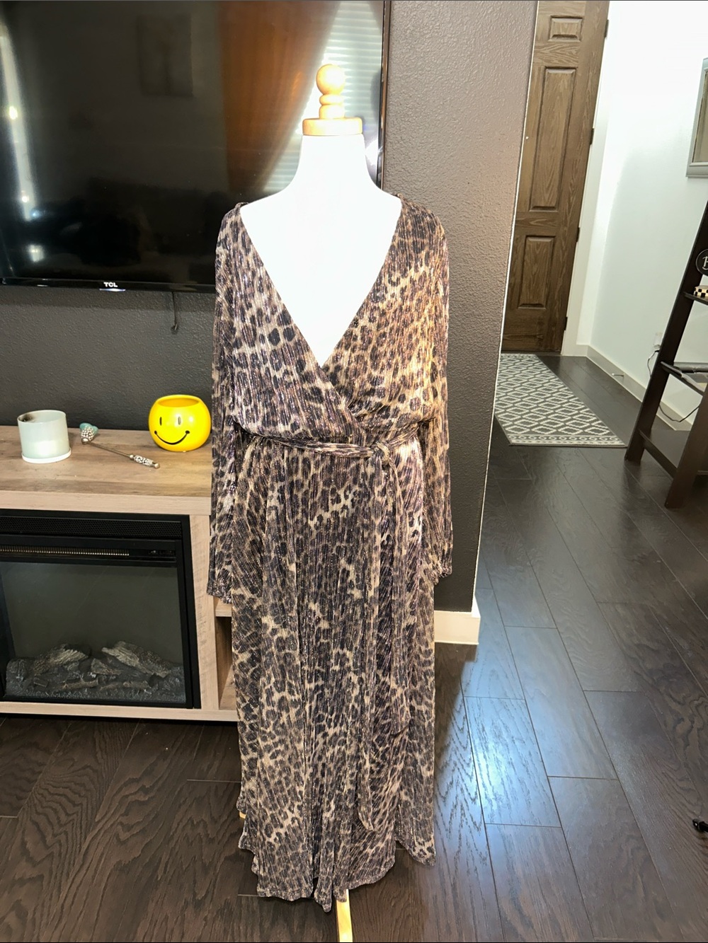Bardot Brown Leopard Print Wrap Maxi Dress